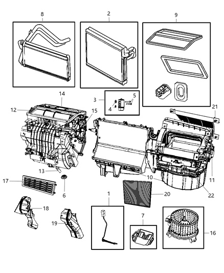1988 Dodge D350 Evaporator A/C Diagram for 68157051AA