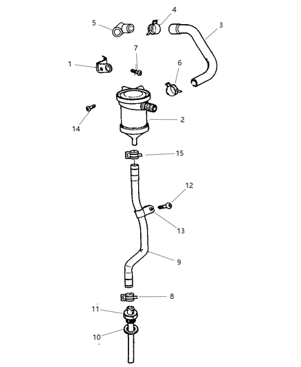 2006 Chrysler Town & Country Clamp Heater Hose Diagram for 4886044AA