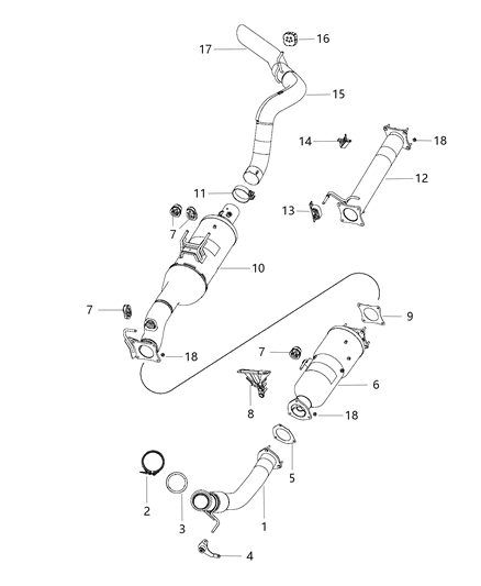 2005 Dodge Sprinter 3500 Filter Assembly Diesel Particulate Diagram for 68087105AG