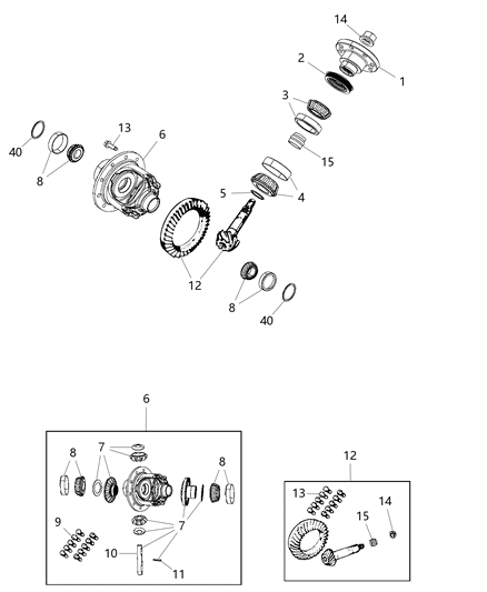 1994 Dodge Shadow Flange Pinion Diagram for 68388817AA