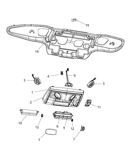 Console Overhead Diagram for 1LX411W1AA