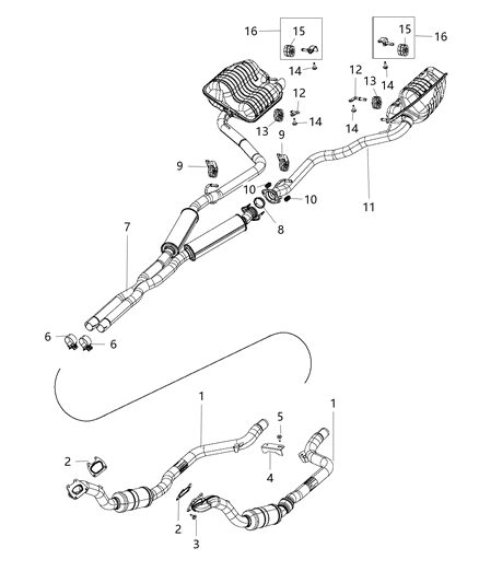 1996 Dodge B1500 Pipe And Converter Front Diagram for 68038393AI