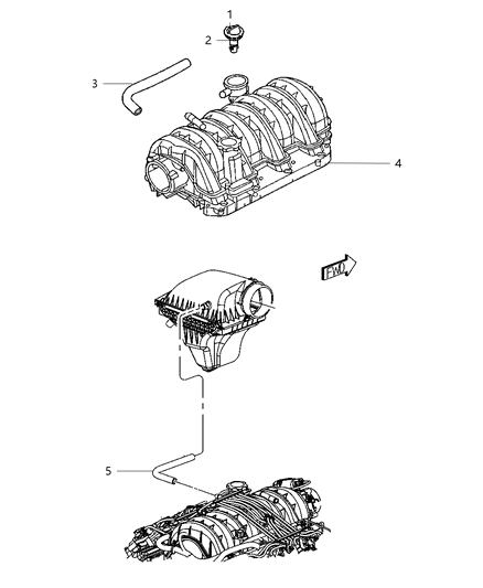 1992 Dodge B150 Hose PCV Valve To Intake Manifold Diagram for 4591961AD