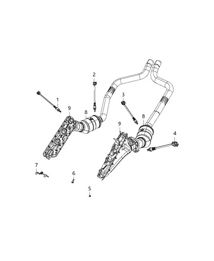 1986 Dodge Ram 50 Bracket Oxygen Sensor Driver Side Downstream Sensor Diagram for 68212601AB