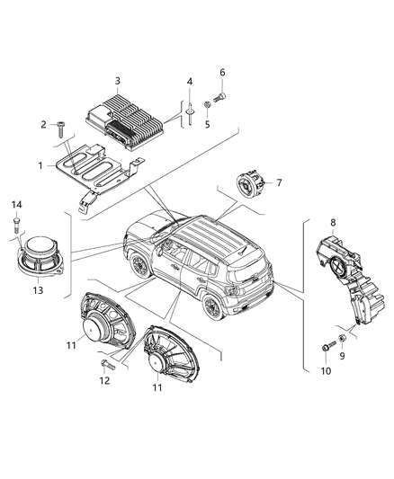 2006 Jeep Commander Amplifier Diagram for 68404283AA