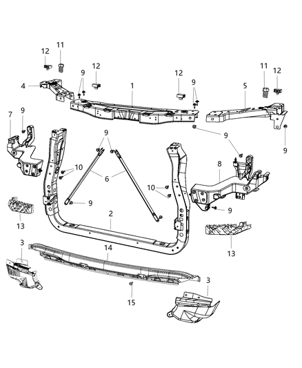 2020 Jeep Wrangler Bracket Fascia Diagram for 68328702AA