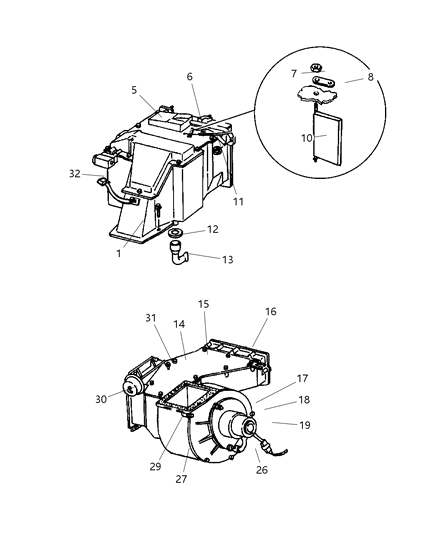 1999 Dodge Ram Van Blower Diagram for 55036170AB