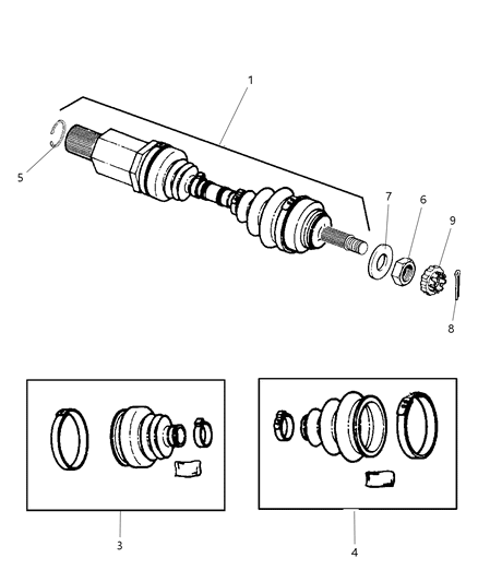 Shaft Axle Half Diagram for R2073386AC