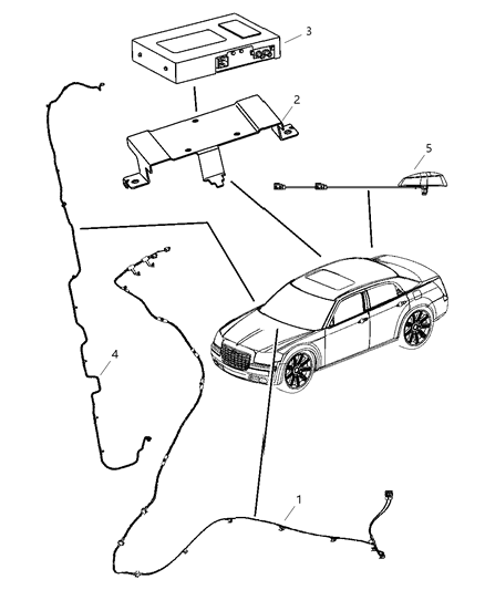 2008 Chrysler 300 Cable Antenna Diagram for 5064427AA
