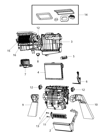 1986 Jeep J10 Door Filter Access A/C And Heater Unit Diagram for 68235887AA