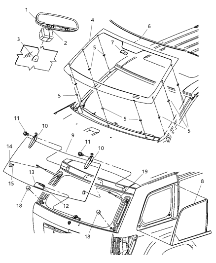 Windshield Diagram for 5170272AA