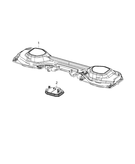 2009 Jeep Commander Lamp Dome Diagram for 6CD43TX7AG