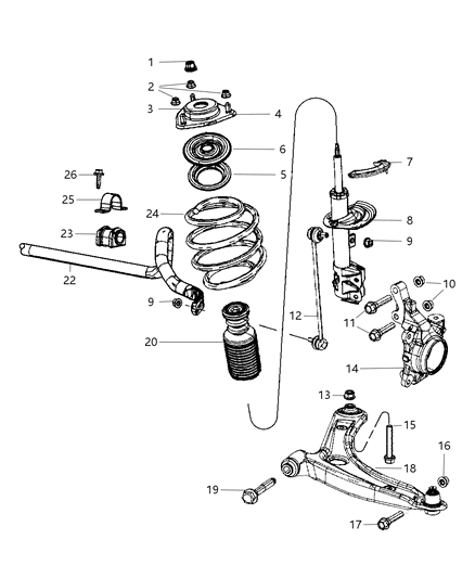 Strut Front Suspension Diagram for 5105096AF