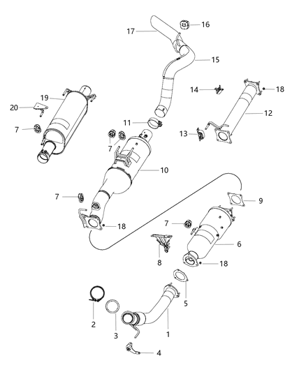 2007 Dodge Sprinter 3500 Converter Catalytic SCR With Ammonia Trap Diagram for 68103162AG