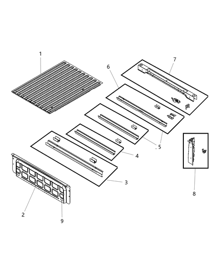 Crossmember Rear Box Diagram for 68197094AA