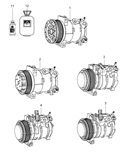 Compressor A/C Complete Diagram for 55111425AB