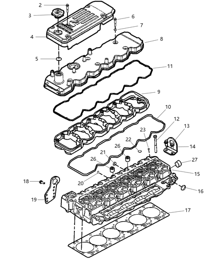 Screw Hexagon Head Diagram for 5086957AA