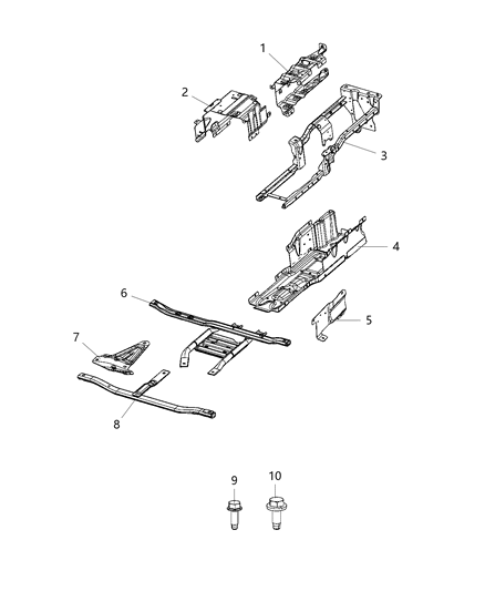 Skid Plate Transmission Diagram for 68411120AA