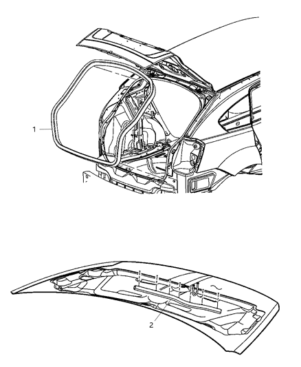Weatherstrip Liftgate Opening Diagram for 5074523AH