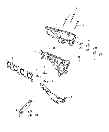 1991 Dodge D250 Manifold Exhaust Diagram for 4693342AD