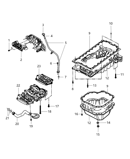 1987 Jeep J10 Pan Engine Oil Diagram for 68027490AA