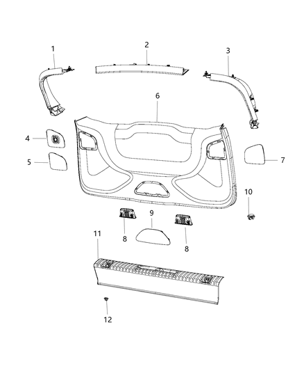 1991 Jeep Comanche Plug Door Diagram for 68356615AA