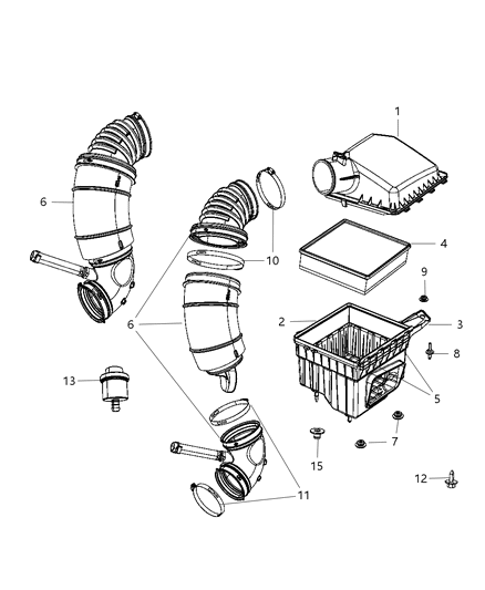 1999 Chrysler LHS Duct Clean Air Diagram for 53032944AF
