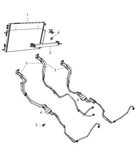 Tube And Hose Oil Cooler Diagram for 4598132AB