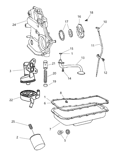 2012 Dodge Charger Gasket Oil Filter Adapter Diagram for 4781166AC