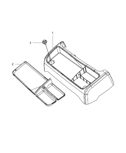 1992 Dodge Ramcharger Tray Floor Console Diagram for 1RT17TX7AB