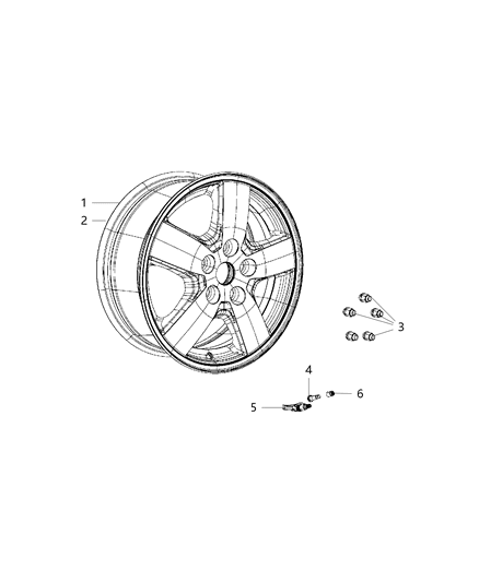 1985 Dodge Aries Wheel Aluminum Diagram for 1EG95PAKAB