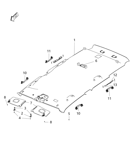 Nut Visor Retain Diagram for 6107272AA