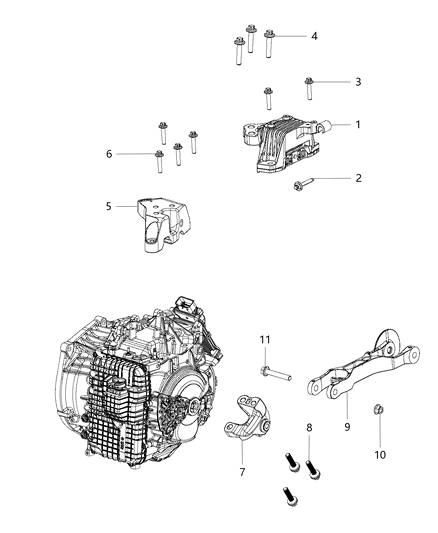 Isolator Transmission Mount Diagram for 68275805AB