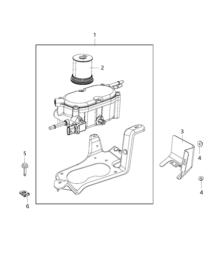 Shield Fuel Filter Diagram for 68142265AA