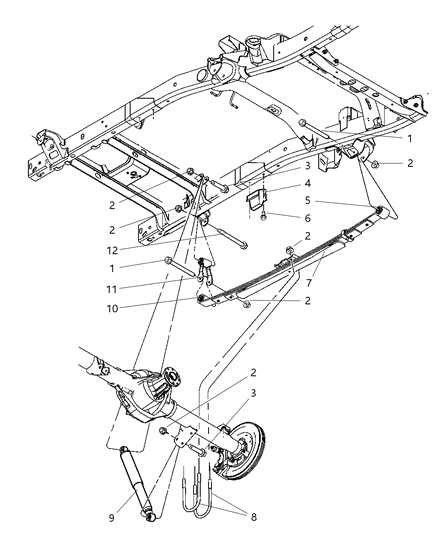 1996 Chrysler Concorde Bushing Spring Diagram for 52113553AA