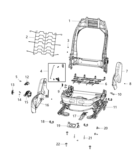 2019 Dodge Charger Adjuster Manual Seat Diagram for 68249692AC