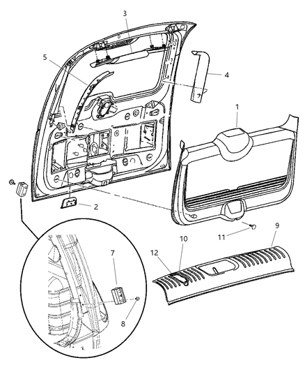Cover Spare Tire Bolt Diagram for SG38WL8AA