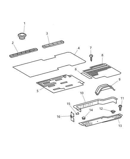 2003 Dodge Sprinter 2500 Mat Floor Diagram for 5131455AA