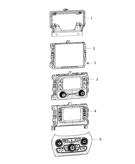 Center Stack Lower Diagram for 68293521AC
