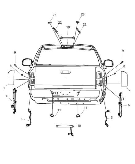 Lamp Tail Stop Backup Diagram for 55077347AD