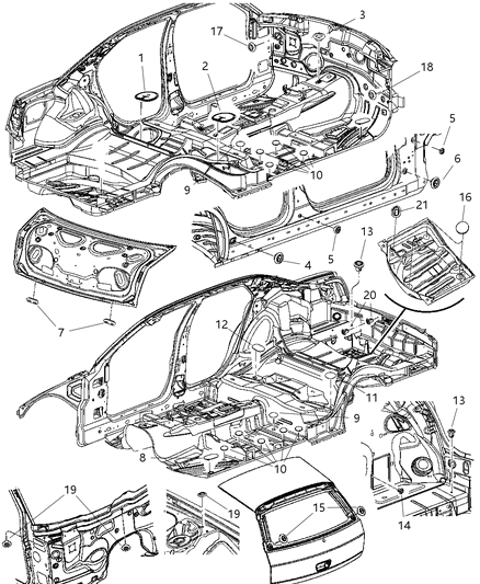 Plug Shock Tower Hole Sunroof Drain Tube Hole Diagram for 4860223
