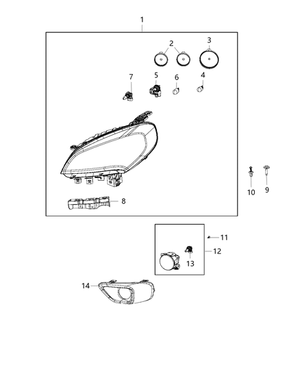 1988 Jeep Comanche Headlamp Diagram for 68263672AA