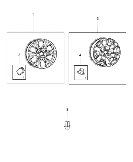 1990 Dodge Spirit Insert Wheel [Wra] Diagram for 5YR77SZ0AA