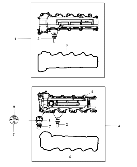 Cover Cylinder Head Right Diagram for 53022138AB