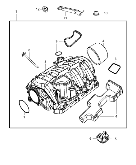 2009 Dodge Charger Bracket Resonator Diagram for 4627017AA