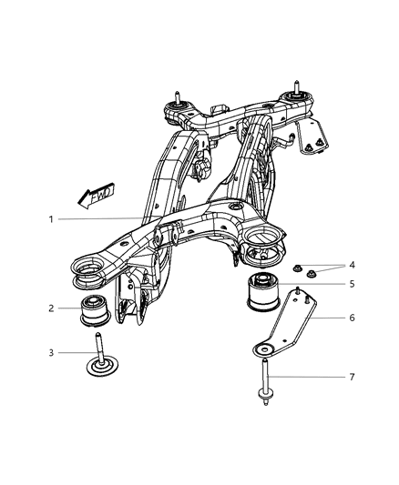Crossmember Rear Suspension Diagram for 5085330AF