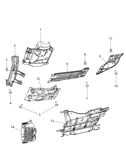 Belly Pan Front Diagram for 57010235AA