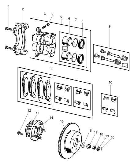 Pad Kit Front Disc Brake Diagram for VWJA3183AC