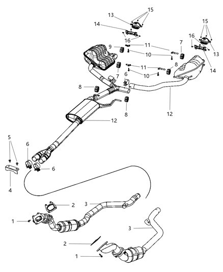 Pipe And Converter Front Diagram for 68091591AB