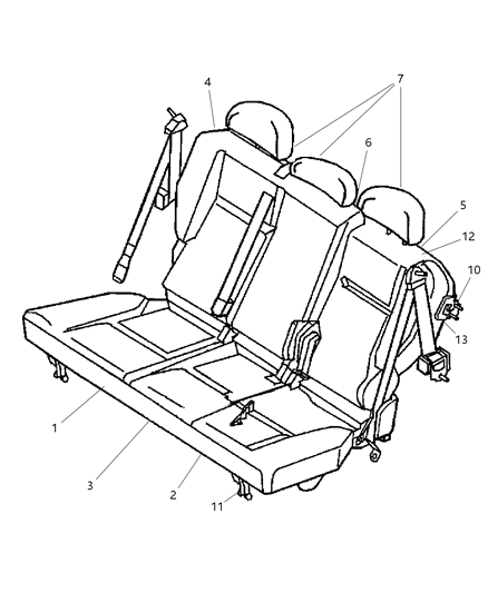 Cover Rear Seat Cushion Diagram for XM971DVAA